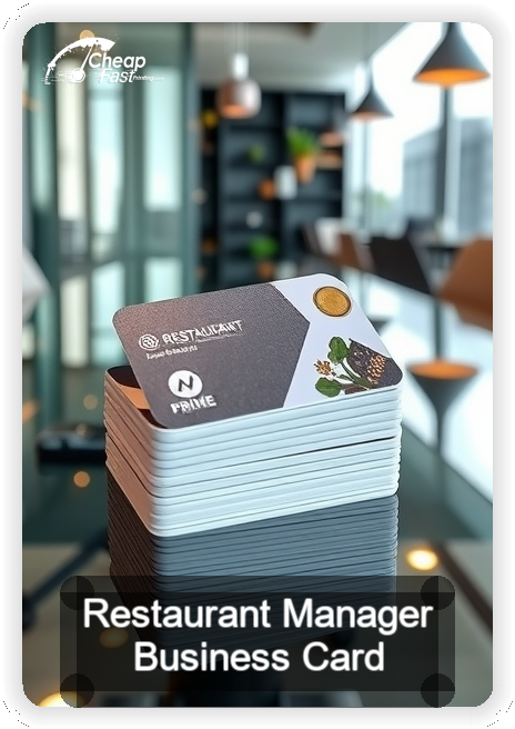 Restaurant Manager business card design sample