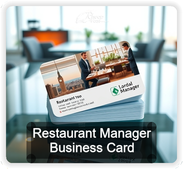 Restaurant Manager business card design sample