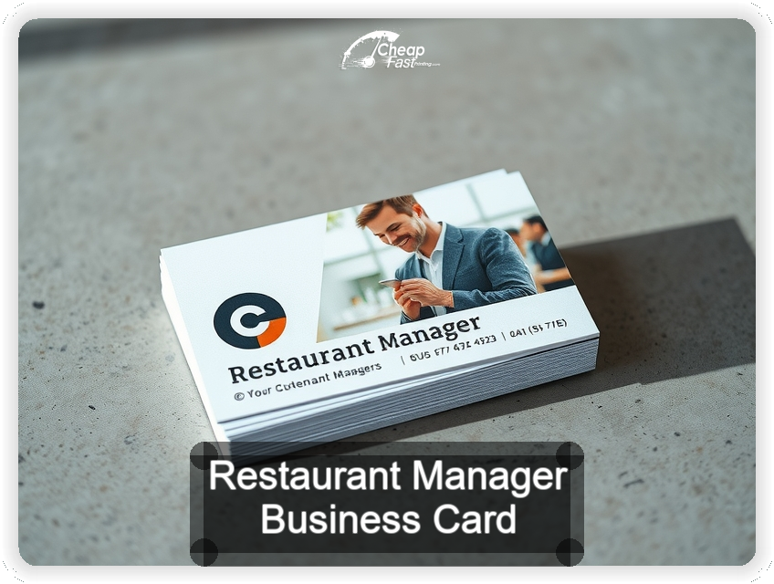 Restaurant Manager business card design sample