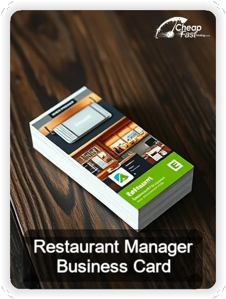 Restaurant Manager business card design sample