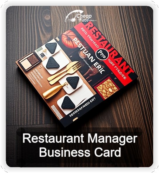 Restaurant Manager business card design sample