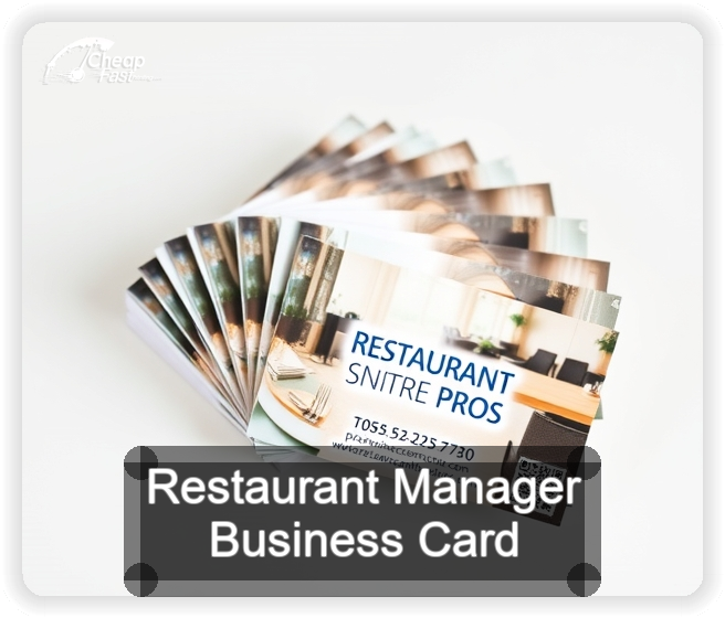 Restaurant Manager business card design sample