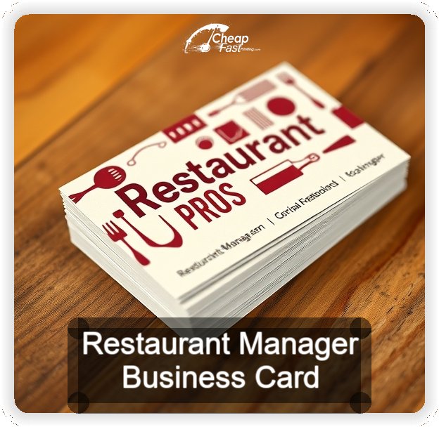 Restaurant Manager business card design sample