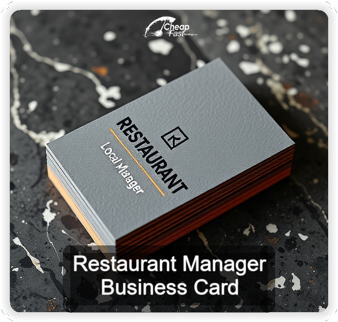 Restaurant Manager business card design sample