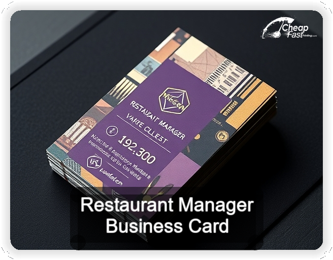 Restaurant Manager business card design sample