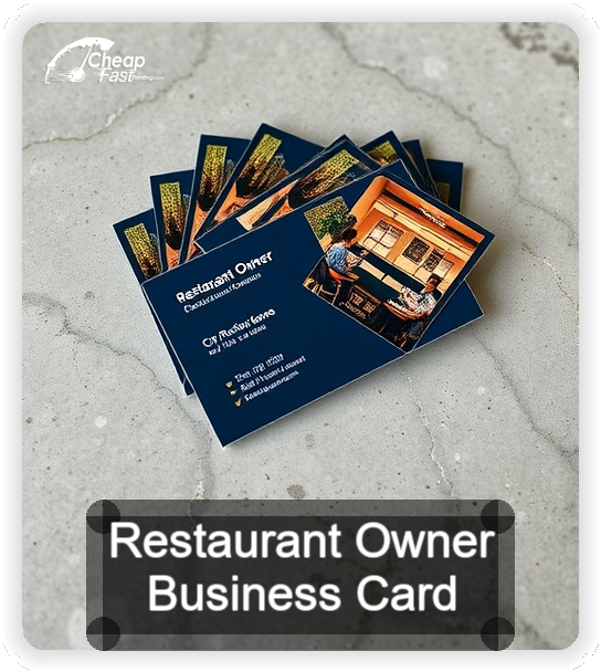 Restaurant Owner business card design sample