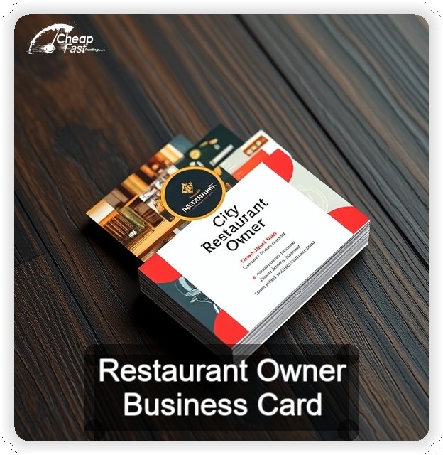 Restaurant Owner business card design sample