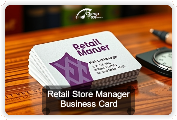 Retail Store Manager business card design sample