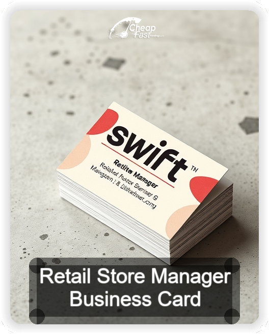 Retail Store Manager business card design sample