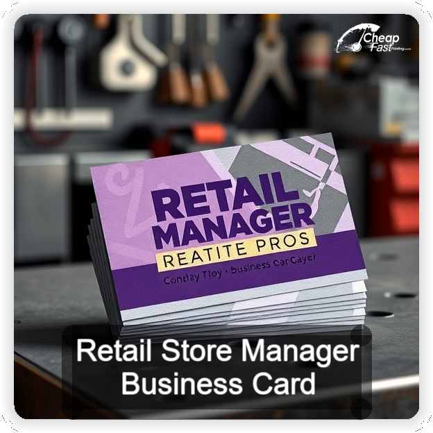 Retail Store Manager business card design sample