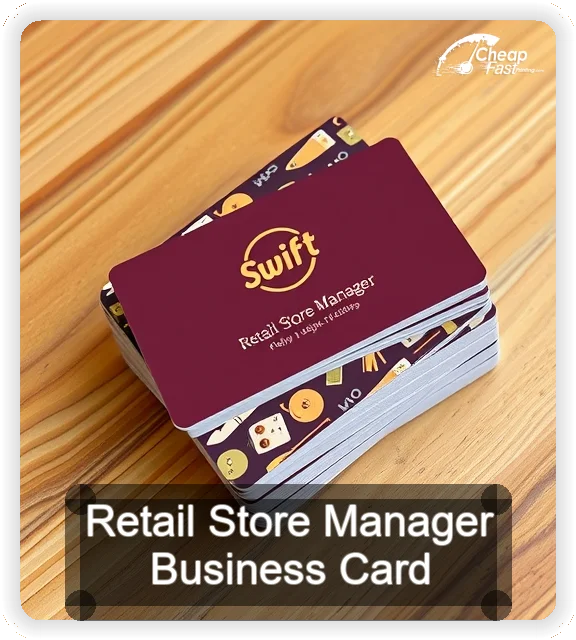 Retail Store Manager business card design sample