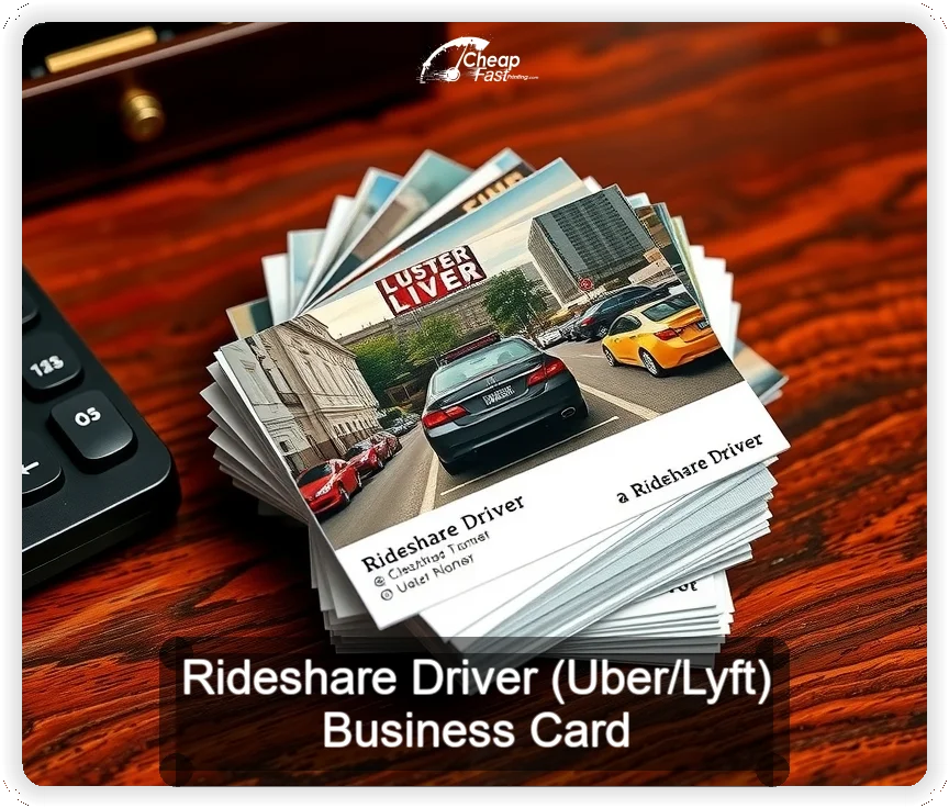 Rideshare Driver Uber Lyft business card design sample