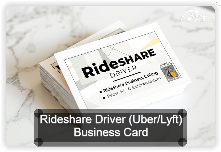 Rideshare Driver Uber Lyft business card design sample
