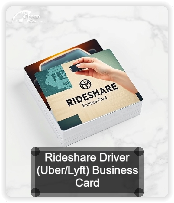 Rideshare Driver Uber Lyft business card design sample
