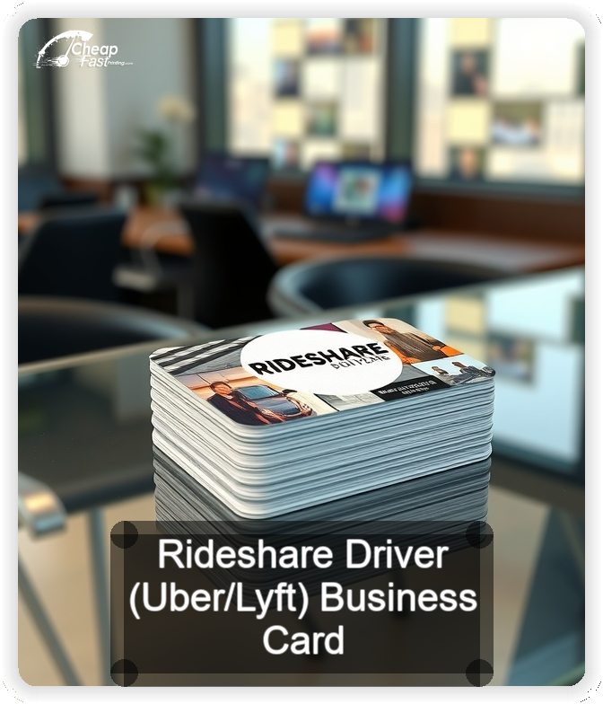 Rideshare Driver Uber Lyft business card design sample