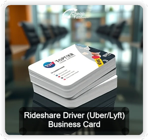 Rideshare Driver Uber Lyft business card design sample