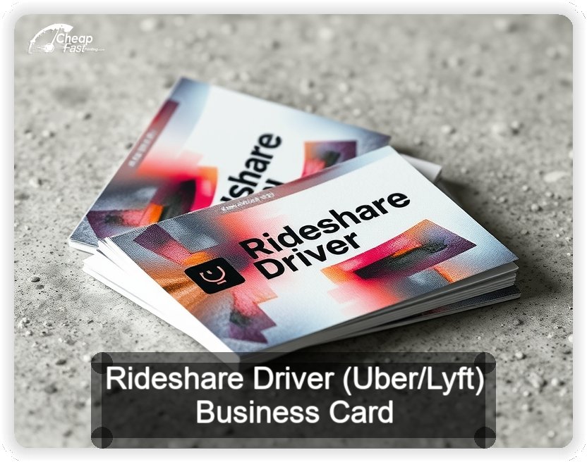 Rideshare Driver Uber Lyft business card design sample