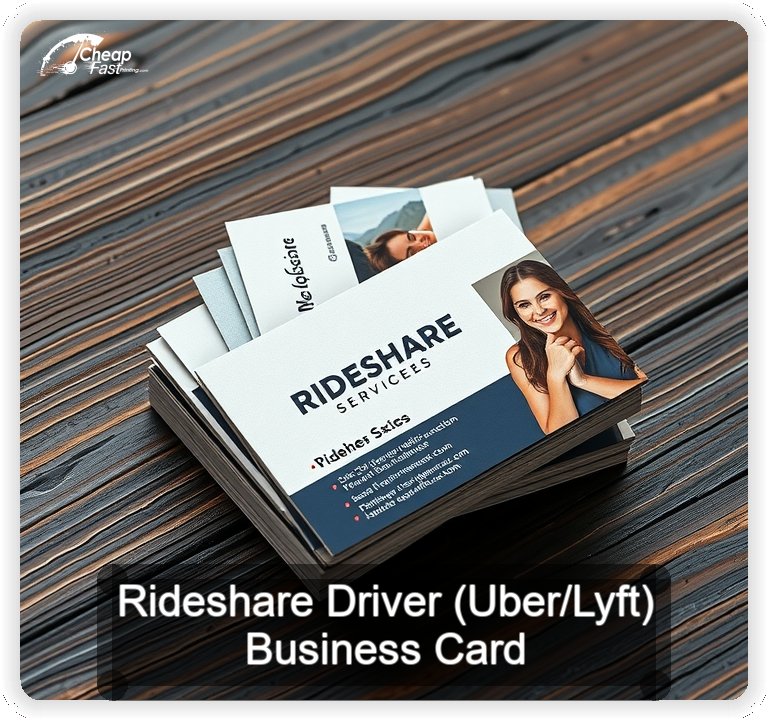 Rideshare Driver Uber Lyft business card design sample