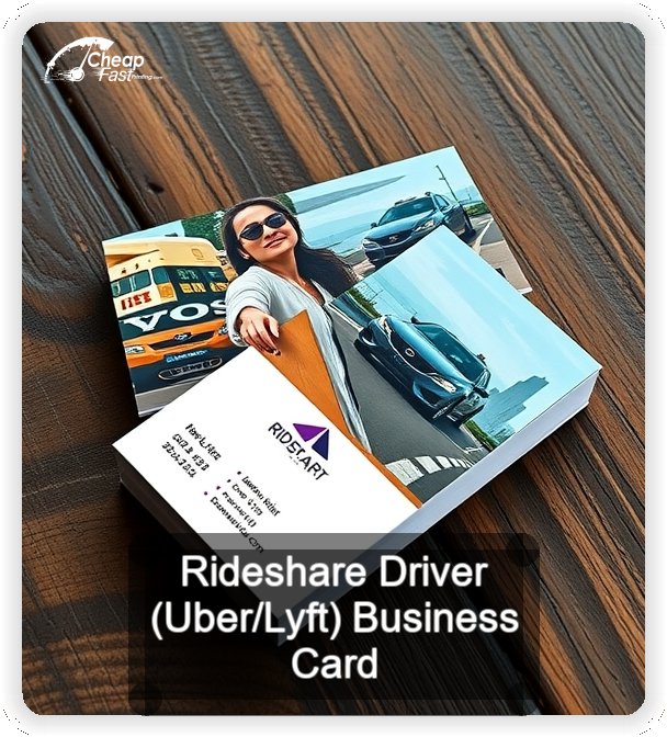 Rideshare Driver Uber Lyft business card design sample