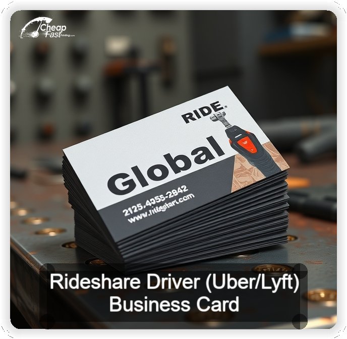 Rideshare Driver Uber Lyft business card design sample