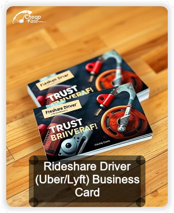 Rideshare Driver Uber Lyft business card design sample
