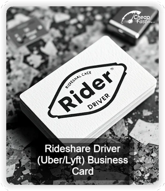 Rideshare Driver Uber Lyft business card design sample