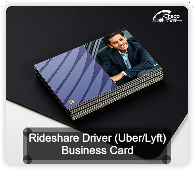 Rideshare Driver Uber Lyft business card design sample
