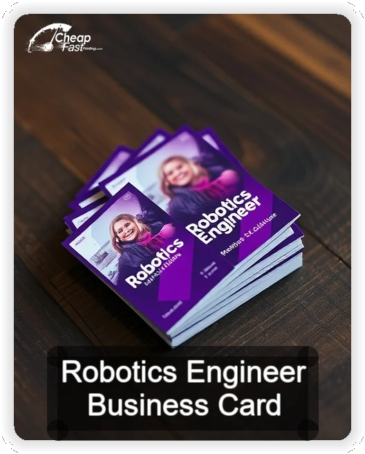 Robotics Engineer business card design sample