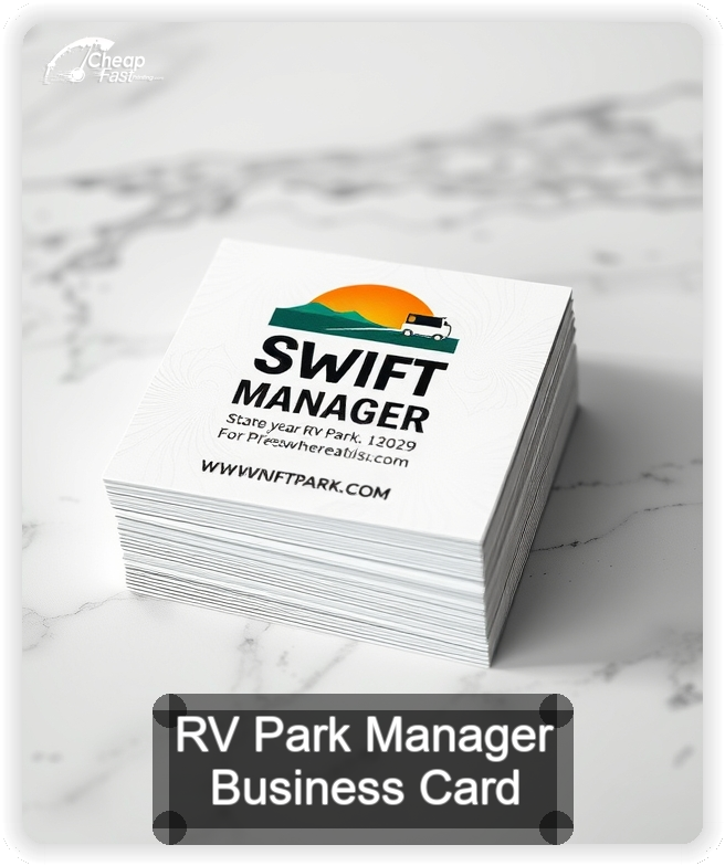 Rv Park Manager business card design sample