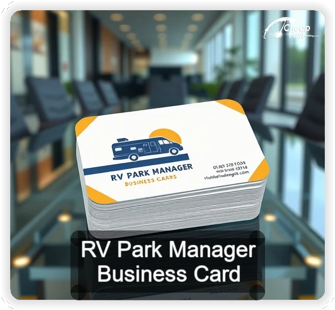 Rv Park Manager business card design sample