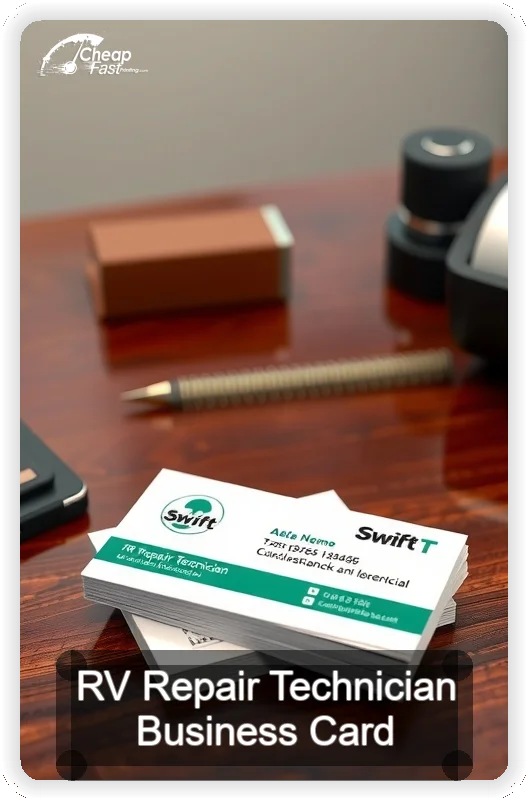 Rv Repair Technician business card design sample