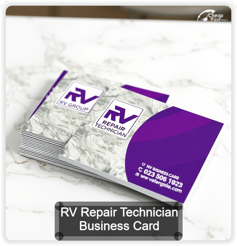 Rv Repair Technician business card design sample