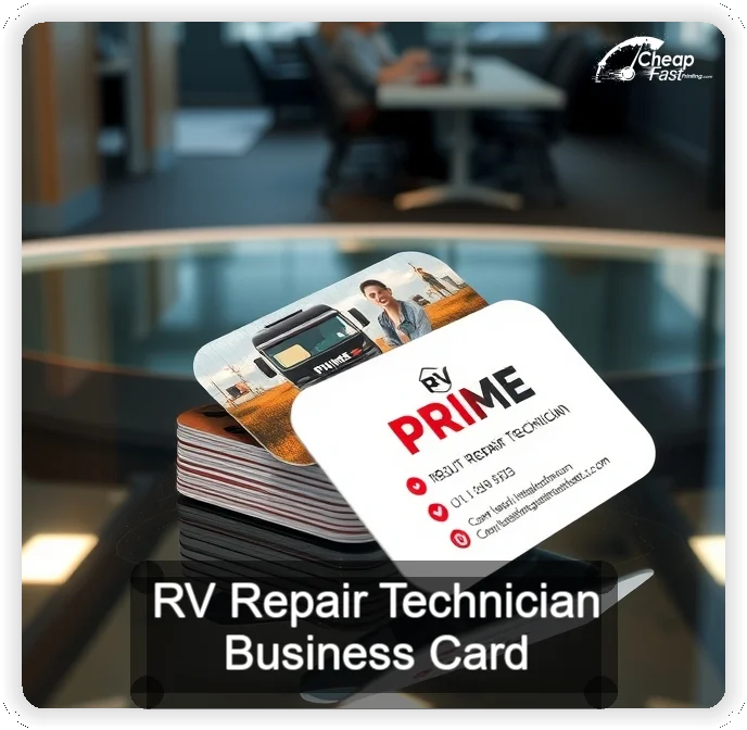 Rv Repair Technician business card design sample