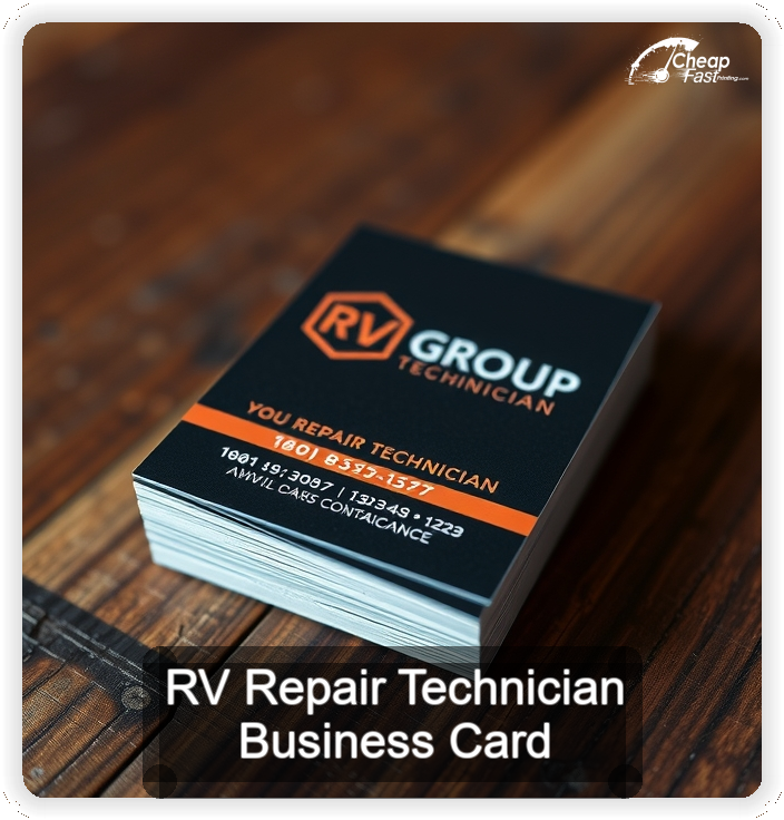 Rv Repair Technician business card design sample