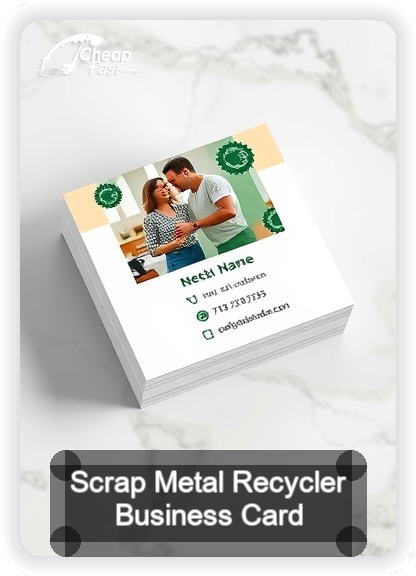 Scrap Metal Recycler business card design sample
