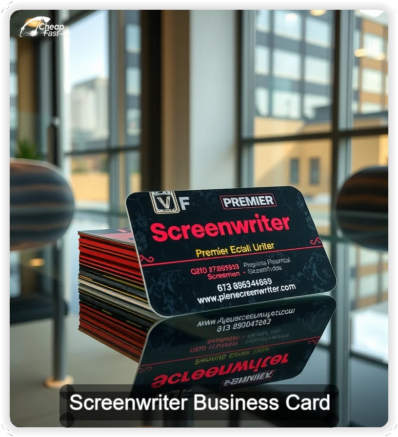 Screenwriter business card design sample