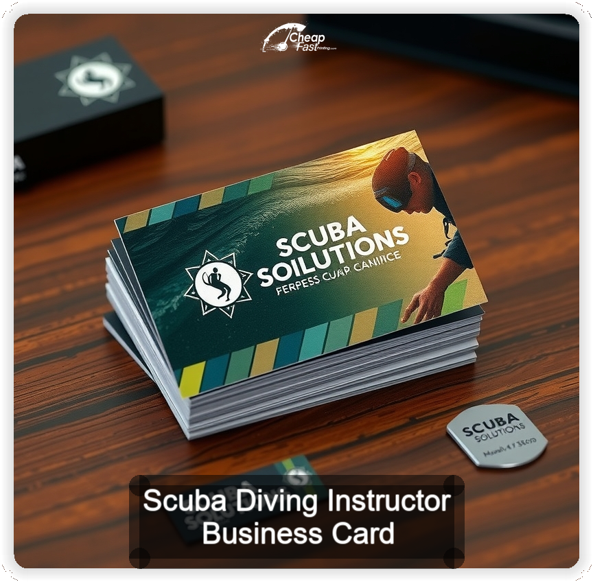 Scuba Diving Instructor business card design sample