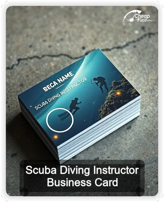 Scuba Diving Instructor business card design sample