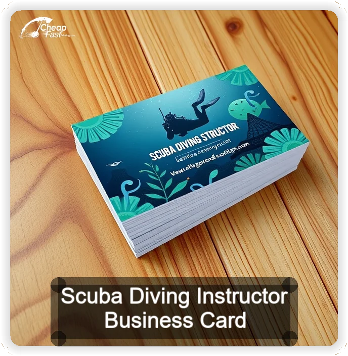 Scuba Diving Instructor business card design sample