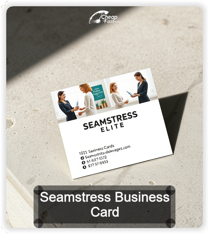 Seamstress business card design sample