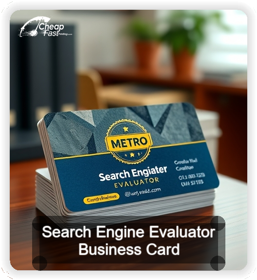 Search Engine Evaluator business card design sample