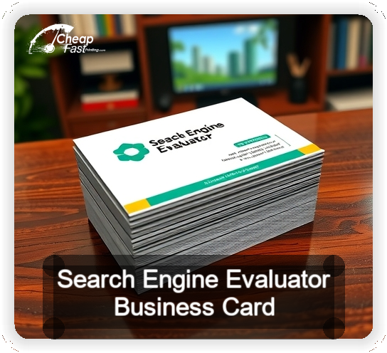 Search Engine Evaluator business card design sample