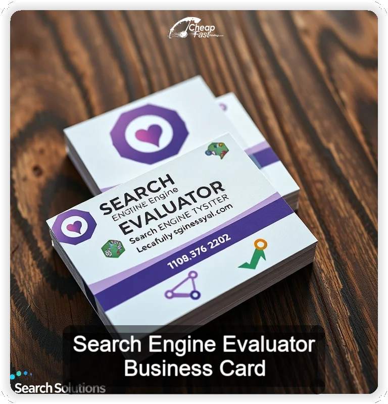 Search Engine Evaluator business card design sample