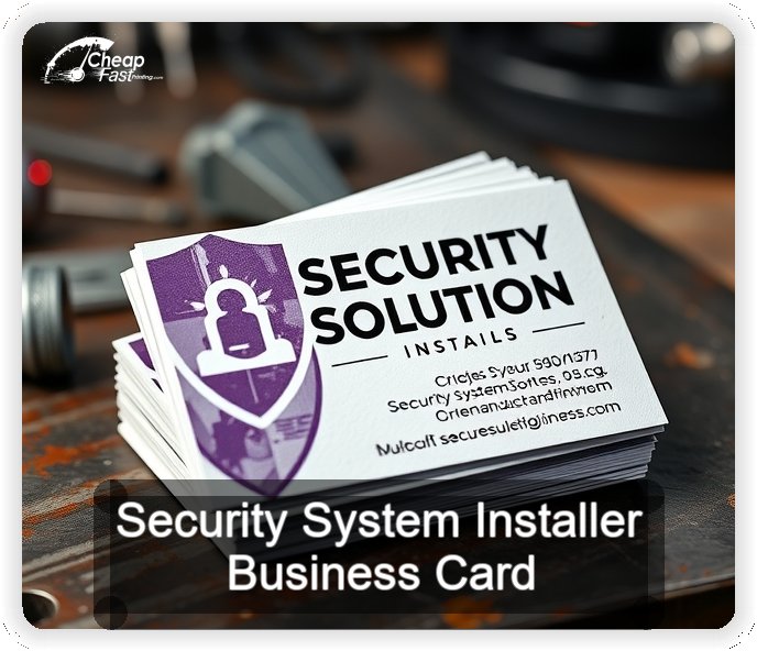 Security System Installer business card design sample
