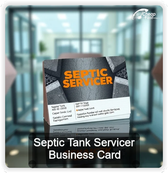 Septic Tank Servicer business card design sample