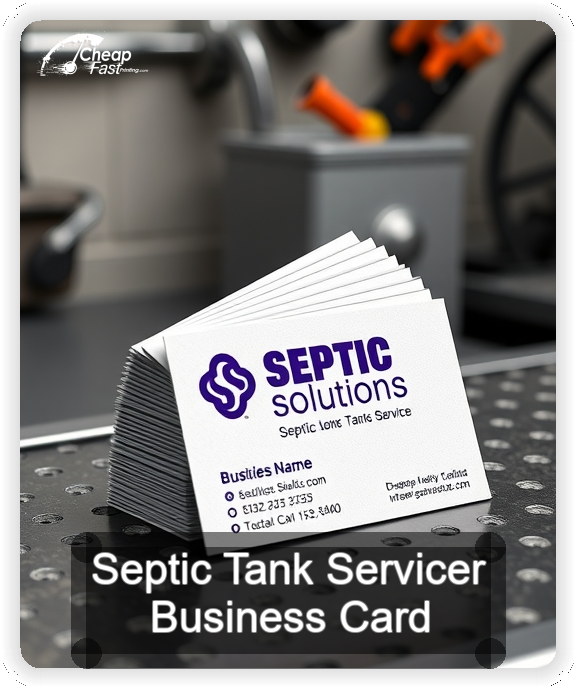 Septic Tank Servicer business card design sample