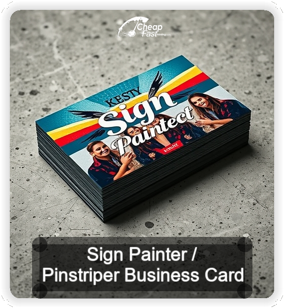 Sign Painter Pinstriper business card design sample