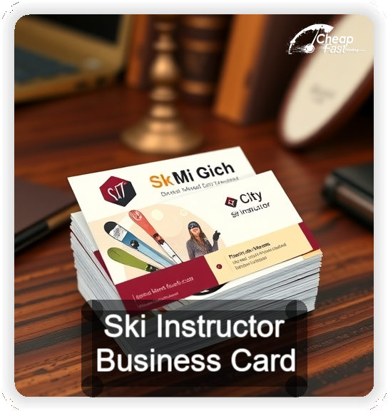 Ski Instructor business card design sample