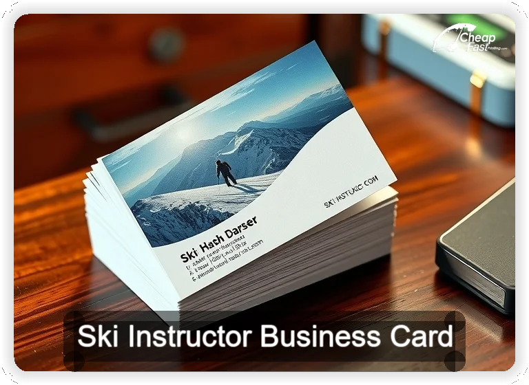 Ski Instructor business card design sample