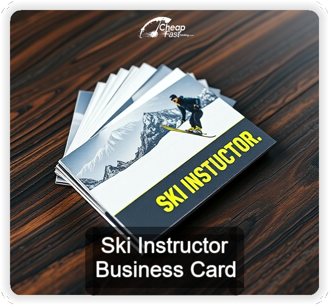 Ski Instructor business card design sample